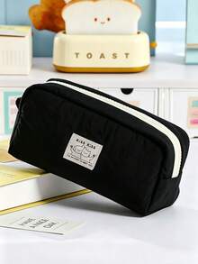 1pc Simple Solid Color Lucky Marshmallow Student Stationery Pencil Case, Large Capacity Desk Pencil Box, Multi-Pocket Organizer Design Pen Bag, Suitable For School, Office And Travel - Fit For Students, Professionals, Men And Women, School Stationery Storage Box, Multi-Function Storage Box, Secure Zipper Closure, Pencil Case - Multicolor - View 15
