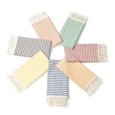 1/2 chiếc khăn tắm biển Thổ Nhĩ Kỳ cỡ lớn (100x180cm, 380g) - Chất liệu cao cấp với họa tiết sọc, không bám cát và nhanh khô, khăn choàng cỡ lớn kiểu Bohemian lý tưởng cho du lịch, hồ bơi, du thuyền và sử dụng tại nhà.