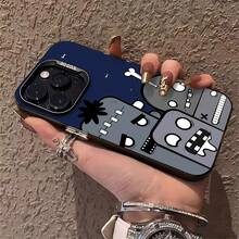 Zombis grises de dibujos animados, moscas nocturnas azul oscuro.funda de teléfono Fundas compatibles con ,Apple,VIVO,OPPO,,, y Honor.Fabricadas en silicona TPU,ofrecen protección contra golpes y caídas. - Negro - Ver 5