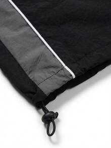 男士休闲抽绳九分裤，时尚百搭，适合日常通勤，春夏款 - 黑色 - 查看 6