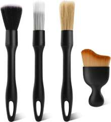 4 Counts Set Car Detailing Products,Soft Professional Portable Brush For Car Interior Cleaning & Dust Removal, Car Valeting Kit,Car Interior Cleaning Brush Set, Cleaning Supplies,Automotive. - 4 Items - View 1