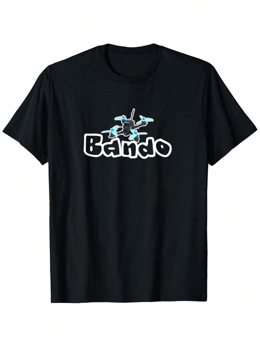 Cool - Designed Graphic T - Shirt, Style, Great For Everyone, Bando T - Shirt - 黑色 - 查看 1