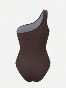 Swim Oasis One-Piece Swimsuit With Solid Color Ruched Mesh Panel And Sarong Skirt - Multicolor - View 6