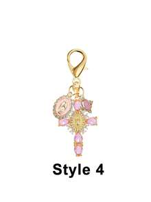 钻石粉色十字架闪亮钥匙扣,珍珠钻石吊坠 - 十字架钥匙扣、包包挂饰、十字架吊坠、钱包装饰、背包装饰、耳机盒装饰、行李箱及汽车装饰戒指配件 - 集珍珠、钻石和浪漫元素于一体的珠宝单品,是送给女性的理想礼物 - 彩色 - 查看 22