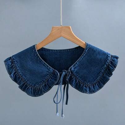 1 chiếc cổ áo rời mùa xuân/hè, cổ áo trang trí đa năng, phụ kiện khăn choàng denim thường ngày.