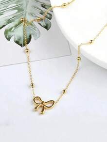 1 chiếc vòng cổ nơ tối giản thời trang dành cho nữ, thiết kế đa năng, vòng cổ ôm sát tinh tế và sang trọng. - Vàng 2 - Xem 2