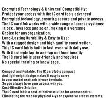 13.56MHz RFID Smart IC Card Access Control Card, Contactless Encrypted Sensor Card Compatible With TT Lock/TUYA Lock Smart Door Lock, Portable For Home, Hotel, Apartment, Office - 2 IC Cards - View 6