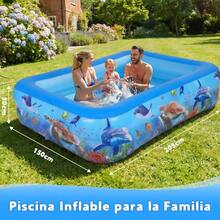 Alberca Inflable Rectangular de 205x150x50 cm, Piscina Grande para el Verano - por defecto - Ver 3