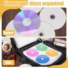 2 fundas para CD/DVD de 400 capacidades organizadoras de almacenamiento de CD carteras protectoras con cierre Oxford 600D portafolios de disco de tela para folletos álbumes coche - como en la imagen - Ver 5