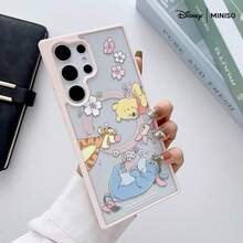 名创优品迪士尼小熊维尼樱花透明磁吸手机壳，适用于三星S26 Ultra/S26 Edge/S26 Plus/S26/S25 Ultra/S25 Plus/S25/S25FE/S25Edge/S24 Ultra/S24 Plus/S24/S24FE/S23FE/S23 Ultra/S23 Plus/S23/S22 Ultra/S22 Plus/S22/A15/A16/A17/A35/A36/A54/A55/A56/，圣诞礼物，送给女朋友的礼物 - 黑色 - 查看 3