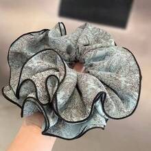 Elegant Retro Niche Elegant Butterfly Print Large Intestine Hair Scrunchie, High-End Hair Tie For Bun, Ponytail Travel Accessories - Multicolor - View 4