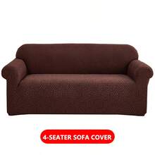 1 tấm bọc ghế sofa co giãn cao, bọc toàn bộ 360°, thân thiện với da, chống xù lông, với họa tiết jacquard đơn giản, tấm bảo vệ đồ nội thất co giãn, bao gồm cả dải mút cố định. - cà phê - Xem 13