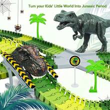 Dinosaur Toy Racing Track, Dinosaur World Racing For 3-6 Years Old Boys And Girls, Flexible Dinosaur Track Toy Set, Birthday Party Gift - Multicolor - View 3