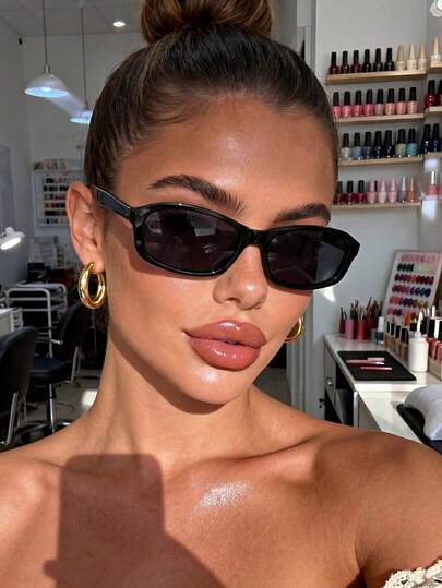 1 Pair Unisex Retro Rectangular Frame Fashion Glasses, Plastic Classic Style Suitable For Outdoor Travel, Beach, Vacation, Sports, Driving, Festivals, Holidays, Golf, Hiking, Elegant Outfits, Street Style, Vacation Atmosphere, Sports, Parties, Street Style, Fishing, Outdoor Activities, Holidays, Vacation