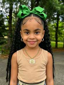 编织假发 非洲卷曲钩针假发 18英寸合成钩针编织马利辫子接发 带橡皮筋 耐热合成纤维 儿童仿辫子假发 - 自然黑 - 查看 4