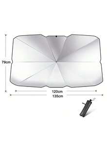 Automatic Car Sun Shade, Retractable Sun Visor, Summer Sun Protection Interior Windshield Cover Accessories - Manual - View 9