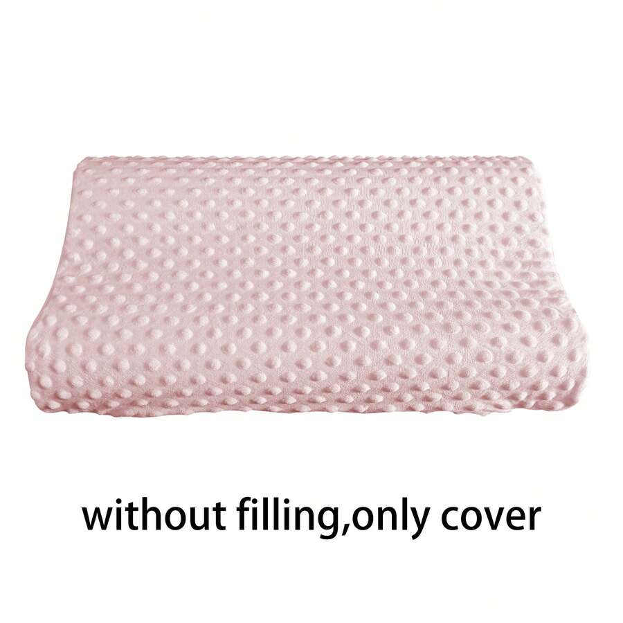 1pc Memory Foam Pillowcase, Soft Plush Neck Support Pillowcase, Zipper Removable & Washable (Pillowcase Only, Pillow Insert Not Included)