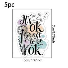 Bộ 3/4/5 miếng dán chữ hình hoa bồ công anh, thích hợp dán trên iPad, ốp điện thoại, cốc, sách, laptop, sổ tay, cửa kính xe hơi, nhật ký, bàn làm việc, hành lý | Bề mặt bóng, tự dính, chất liệu giấy. - Một cỡ - Xem 8