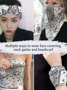 四季战术围巾，迷彩透气，适合骑行、狩猎、夏季跑步、徒步旅行、滑雪 - 男女通用全脸防护颈套，防风、防紫外线，无缝多功能头巾 - 彩色 - 查看 6