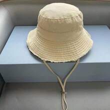 1顶女士复古毛边水洗渔夫帽，适合户外旅行、春夏防晒、日常佩戴、海滩度假 - A - 查看 17