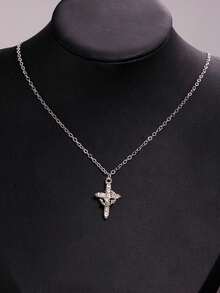 1 Cặp dây chuyền mặt dây chuyền hình vương miện và thánh giá đính đá vàng/bạc, thiết kế độc đáo, sang trọng, đa năng, phù hợp đeo hàng ngày/ngày lễ/tiệc tùng, là món quà trang sức lý tưởng cho phụ nữ. - Nhiều màu - Xem 7