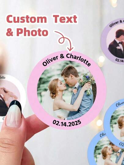 Nhãn dán/hình ảnh cá nhân hóa, nhãn dán đám cưới, nhãn dán tiệc đính hôn, nhãn dán kỷ niệm tùy chỉnh, phù hợp cho đám cưới, ngày lễ, nhà cửa, văn phòng, quà tặng cặp đôi, phụ kiện cưới tùy chỉnh, nhãn dán cá nhân hóa tối giản dễ thương, đầy màu sắc, phù hợp cho nam/nữ, cặp đôi, chồng, vợ, gia đình, bạn bè, thích hợp cho tiệc đính hôn, đám cưới, kỷ niệm.