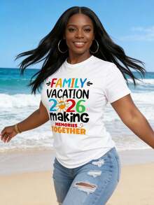 Family Vacation 2026 Making Memories Together T-Shirt Summer Travel Gift For Family Getaway Trip Outfit Matching Shirts For Vacation Group Wear - 白色 - 查看 3
