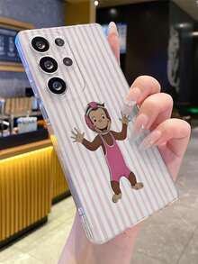 Cute Pink Mischievous Monkey New Arrival Anti-Drop Phone Case Compatible With IPhone XSMax/11/13ProMax/12/12Pro/12ProMax/13/14Pro/15ProMax/14/14Pro/11ProMax/15/1Pro/16ProMax XR, Galaxy, 6 - Multicolor - View 2