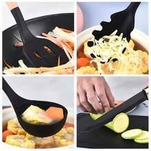 12-Piece Kitchen Utensil Set In Silicone And Bamboo - BLACK - View 4