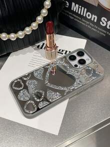 1个银色镜面心形水钻防震二合一手机壳,适用于 17 Pro Max - 銀色 - 查看 7