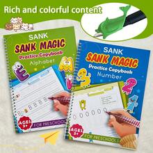 2pcs/Set English Number Groove Practice Notebook Set, Thick Paper Minimalist Practical Primer Teaching, Daily Writing Focus Training Self-Study English Learners Stationery, Ideal Back-To-School Gift, Hot Selling In Spring - Multicolor - View 2