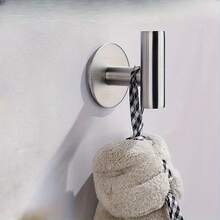 防水自粘挂钩，1个不锈钢浴袍挂钩，母亲节礼物 - 銀色 - 查看 4