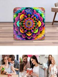 1pc LED Display Electronic Scale, 2D Digital Bathroom Scale, Decorative Weighing Platform - Suitable For Long-Term Use, Meets Family Weighing Needs, Perfect Gift For Christmas, New Year And Valentine's Day - Multicolor - View 4