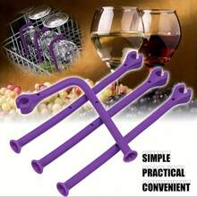4/8pcs Adjustable Silicone Wine Glass Holder - Non-Slip Design, Dishwasher , Space-Saving For Home Bar, Kitchen And Entertainment - Multicolor - View 8