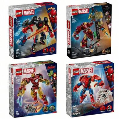 LEGO Bloques de construcción Marvel Miles Morales Mech Armor Spider-Man 2099, juego de juguetes de construcción, adecuado para niños y niñas de 6+ años, incluye mech de superhéroe posable y 2 minifiguras de Marvel, gran regalo de cumpleaños - 76337