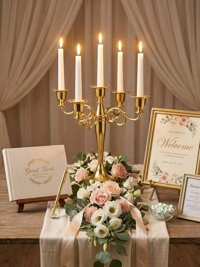 Chân nến kim loại/Giá đỡ nến kiểu Bắc Âu, Dùng cho đám cưới, trang trí ngày lễ, tiệc tùng, trang trí nhà cửa, trang trí bàn Giáng sinh, quà sinh nhật, quà tốt nghiệp.