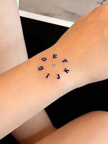 1pc Retro American Letter & Number Rhinestone Decal Sticker, Cool /Arm Temporary Tattoo, Waterproof Long-Lasting Y2K Decorative Rhinestone Sticker, Self-Adhesive Easy To Apply,Concert Look,Face Gems - Multicolor - View 3