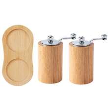 1pc/2pcs/3pcs Manual Wooden Pepper Mill, Creative Mini Kitchen Grinder, Hand-Operated Pepper Grinder - Multicolor - View 6
