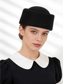 Elegant Women's Felt Beret Hat, Solid Color Retro Fashion Formal Hat, Suitable For Wedding, Party, And Casual Daily Wear - Small Hat - View 15
