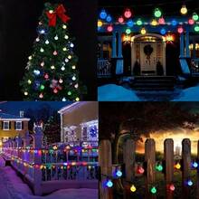 Summer 2026 Outdoor Led String Lights, Solar Outdoor Lights, Suspended Crystal Ball Lights, 25/110/210 Led, 8 Lighting Modes, Solar Fairy Tale String Lights, Suitable For Garden, Courtyard, Porch, Wedding Party - 太陽能氣泡球 - 查看 7