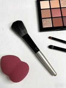 Luxury Wooden Handle Powder Brush - Soft & Fluffy Bristles Face Brush, Suitable For Blush, Bronzer And Setting Powder, Professional Beauty Makeup Daily Use - Champagne - View 7
