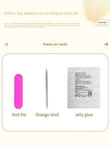 False Nail Pieces, 10 Pieces, Handmade, Simple And Fashionable Multi-Color Press On Nails - Baby Pink - View 6