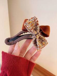 2 pezzi Fermagli per capelli casual con fiocco, Eleganti barrette per coda di cavallo, adatte per tutte le stagioni - Multicolore - Visualizzare 5