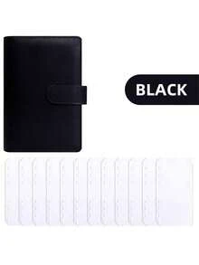 A5皮革活页笔记本，6孔活页夹封面，适用于A5内芯纸，带磁性搭扣的个人计划本封面 - 多色 - 查看 10