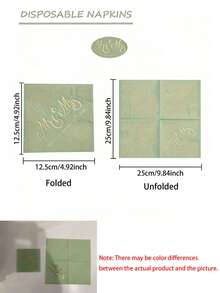 40pcs Elegant Green Napkins With Gold "Mr. & Mrs." Pattern Design, Exquisite Napkins Suitable For Wedding, Birthday, Garden Party, Engagement Party Decor, Wedding Cake Table Decor, And Other Occasions - A - View 9