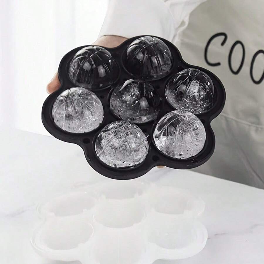 Khay silicon hình cầu 7 ô, có nắp đậy, có thể tái sử dụng, khuôn hình phễu, thích hợp cho các bữa tiệc và sự kiện.