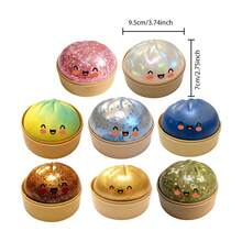 Glitter Cute Dumpling Squishy Toy, Soft Squeeze Stress Relief Fidget Toy, Kawaii Anxiety Relief Sensory Toy For Kids Adults, Easter Christmas Gift - Kim sa màu xanh - Xem 2