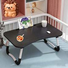 1pc Foldable Laptop Desk/Stool, Portable Folding Desk For Bed, Dorm, Study, Bedroom, Slouchy Person Desk - Multicolor - View 9