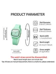 New Compact Square Digit Pointer Quartz Watch, Fashion Sports Watch For Teenage Girls, Paired With Heart-Shaped Bracelet, Perfect Graduation Or Mother's Day Gift - Multicolor - View 10