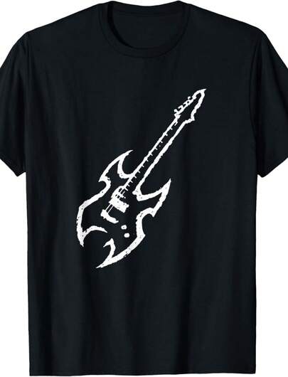 Minimalistic Mana Guitar Musician Fan Rock Band Name T-Shirt.Jpg